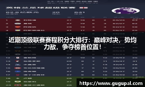 近期顶级联赛赛程积分大排行：巅峰对决，势均力敌，争夺榜首位置！